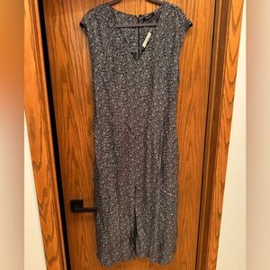 Madewell Midi Dress - navy with white flowers - size 14